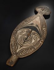 painted wood shield from New Guinea