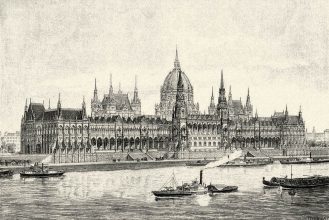 Hungarian Parliament Building in 1900
